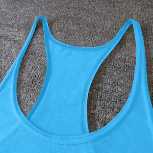 Gilet long athlétique de haute qualité pour homme, bleu uni, respirant, en coton et polyester, col rond, sans manches - Product Image 5