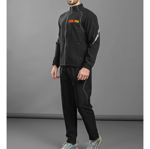 Custom Embroidered logo Lightweight Reflective Windbreaker Zip Jacket Set Nylon Streetwear <b>Tracksuit</b> Stripe Sweatsuit for <b>Men</b> - Product Image 6
