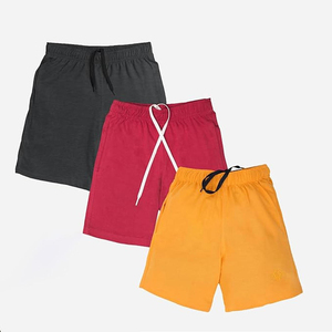 Shorts Bermuda en toile de coton rose pour homme, taille mi-haute élastique, couleur unie, tricoté, respirant, avec poches, style décontracté - Product Image 4