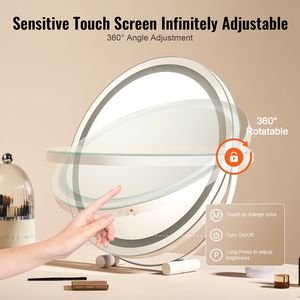 Smart Touch Control LED Makeup <b>Mirror</b> 20 <b>Vanity</b> <b>Mirror</b> <b>Lights</b> 360 5X Magnification 3 Color Lighting Modes - Product Image 4