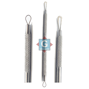 Extractor de Puntos Negros y Espinillas de Acero Inoxidable, Herramienta para Eliminar Granos, OEM ODM Gray Rocks GE-7777-38 - Product Image 1