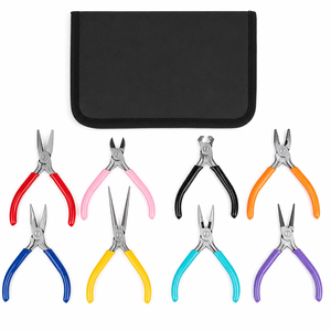 <b>Mini</b> Jewelry Making Pliers Set 4.5 Inch Stainless Steel Precision <b>Tools</b> <b>Kit</b> with Storage Case for DIY Craft Bracelet - Product Image 1