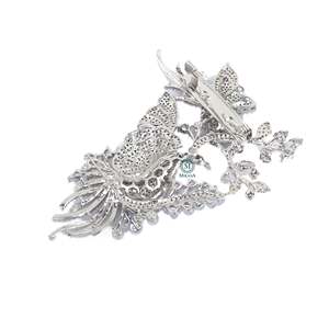 Oshin CZ Crystal Brooch Pin-Gold Plated Rhinestone Floral Animal Number Design - Product Image 5