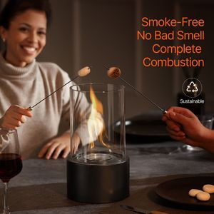 Braciere da Tavolo Quadrato da 6 Pollici Portatile per Interni ed Esterni con Bruciatore a Alcool per Preparare S'mores e Accogliere gli Amici - Product Image 2