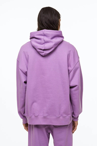 Sudadera con Capucha Morada Extra Grande para Hombre, de Felpa, Color Sólido, Corte Casual, Largo Regular, 100% Algodón, Transpirable, Tejida, para Otoño - Product Image 5