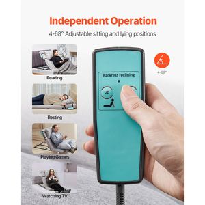 Poltrona Reclinabile Elettrica con Schienale Regolabile da 4-68 Gradi, Capacità 136 Kg, Poggiatesta e Poggiapiedi, Modello M per Letto - Product Image 2