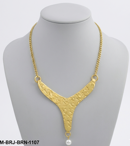 Collar con Colgante en Forma de Y Texturizado Sólido de Moda para Mujer, Hecho a Mano, Acabado Dorado, Cadena Ajustable de 22 cm, para Fiestas, Todas las Temporadas - Product Image 3
