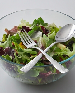 Ensemble de couverts modernes en acier inoxydable avec manches martelées, finition poli miroir, résistant à la rouille, pour utilisation sur table de mariage - Product Image 5