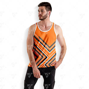 เสื้อกล้ามผู้ชาย โพลีเอสเตอร์/คอตตอน ระบายอากาศดี เป็นมิตรกับสิ่งแวดล้อม คอกลม พิมพ์ลาย สำหรับออกกำลังกาย ลดราคา - Product Image 5