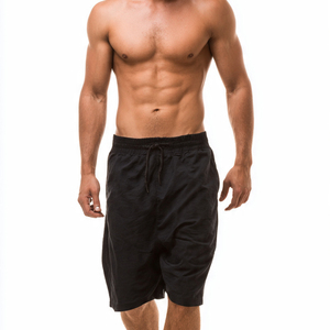 กางเกงขาสั้นโยคะเอวสูงทรงเข้ารูปสำหรับผู้ชาย น้ำหนักเบา ผลิตจากโพลีเอสเตอร์ 100% แห้งเร็ว กันน้ำ เป็นมิตรกับสิ่งแวดล้อม เหมาะสำหรับฤดูร้อน - Product Image 6