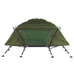 Tente de camping pliable verte 84,6*34,5*49,2 pouces avec lit intégré, double et luxueuse, pour 4 à 6 personnes, pour le camping familial en plein air - Product Image 4