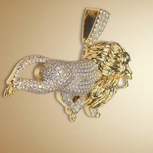 Colgante Personalizado de Cabeza de León con Incrustaciones de Moissanita VVS, Colgante de Plata 925, Joyería Hip Hop, Colgante para Amantes de los Animales - Product Image 4