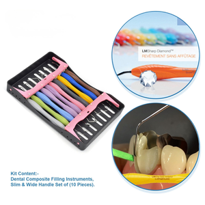 DERMISPRO INSTRUMENTS Instrumentos Dentales Manuales para Rellenos de Composite con Certificación CE, 10 Piezas, Mango Ergonómico de Silicona, Amalgama - Product Image 6