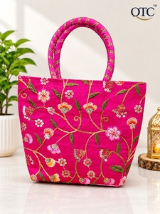 Luxury Embroidered Floral <b>Sequin</b> Casual Tote <b>Bag</b> with Zipper Closure Durable Satin Lining Portable for Wedding Parties & Travel - Product Image 1