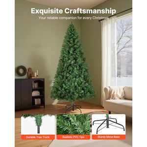 Albero di Natale Artificiale da 2,2 m con 1346 Punte di Rami, Base in Metallo Robusta per Decorazioni Domestiche e Feste, Decorazione Natalizia Completa - Product Image 4