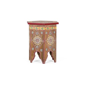 Hand-Painted Mango Wood <b>Elephant</b> Stool | Tribal Design Wooden Seat Wholesale - Product Image 4