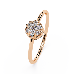 แหวนเพชรทรงกลมเรียบหรูมินิมอลสำหรับผู้หญิง ทองคำแท้ 14k เหมาะสำหรับเป็นของขวัญ งานหมั้น วันครบรอบแต่งงาน - Product Image 6