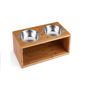 El más vendido, soporte automático ecológico para mascotas, comederos para perros de madera Sheesham, cuencos y conveniente - Product Image 2