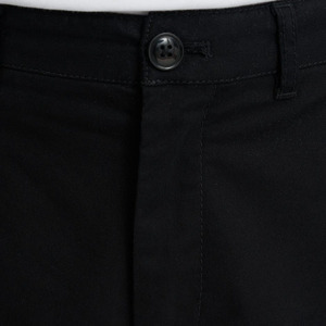 Shorts Bermuda en Coton Oxford Noir Uni pour Homme, Taille Mi-Haute Décontractée avec Boutons et Poches, Style Chino Tissé Respirant - Product Image 4