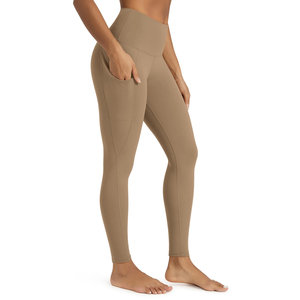 Legging de sport taille mi-haute en coton bambou ultra doux, extensible, respirant et tricoté, pour fitness et entraînement en extérieur, effet push-up - Product Image 1