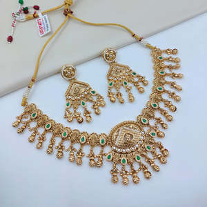 JeweleMarket Designer Necklace Set with American Diamond Austrian Stone Pearl for Bridal Occasions Fine Jewelry Sets - Product Image 3