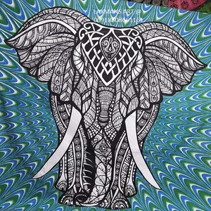 ที่แขวนผ้าปูเตียงผ้าฝ้ายแมนดาลาขนาดควีนไซส์ลายช้างทอมือแขวนผนังผู้ผลิตในอินเดีย - Product Image 3