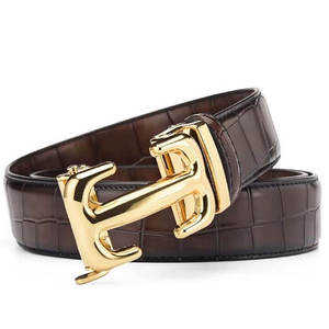 Ceintures en cuir véritable ajustables pour hommes, fabriquées en usine, vente en gros, souples, décontractées, respirantes, avec boucle carrée en alliage robuste - Product Image 2