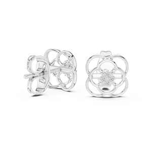 Juego de pendientes clásicos con diamantes cultivados en laboratorio en oro blanco macizo de 18 quilates para compromiso, boda, fiesta, regalo de San Valentín, uso diario para mujeres - Product Image 1