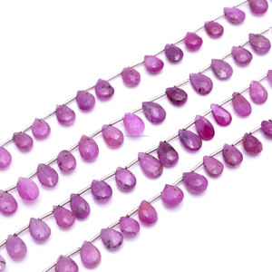 ลูกปัดพลอยแซฟไฟร์สีชมพูธรรมชาติทรงหยดน้ำเจียระไนสำหรับทำเครื่องประดับสร้อยข้อมือและสร้อยคอขายส่ง - Product Image 3