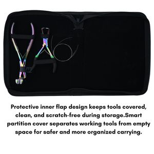Hair Extension Tools Kit Microbeads Crimping Remover Plier Hook Loop Wire Tape In Plier Scissor <b>Parting</b> Finger Rexine Case - Product Image 5