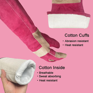 Guantes de Soldadura de Cuero con Puño Extra Largo, Absorbentes de Sudor, Resistentes al Fuego y a Salpicaduras de Metal Fundido, Personalizables para Manipulación de Metales Calientes - Product Image 2