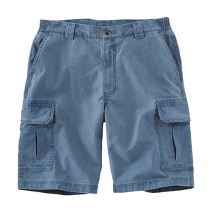 Shorts cargo pour homme, taille mi-haute, fermeture boutonnée, couleur unie, coton respirant, style décontracté, poches, tissu tissé - Product Image 6