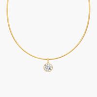 Collier de luxe pour femme avec diamant de laboratoire rond taille brillant 2 CTW serti clos en or jaune