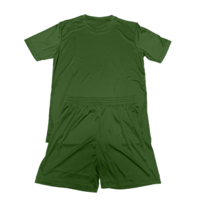 Ensemble de maillot de football unisexe bleu à manches courtes, col rond, tissu respirant en polyester, short à taille élastique, coupe régulière, toutes saisons - Product Image 5