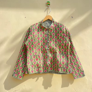 Edredón Acolchado Hecho a Mano en India, 100% Algodón Ecológico, Antiarrugas, Transpirable, de Secado Rápido, con Estampado Digital y Bolsillo Frontal, para Primavera/Otoño - Product Image 1