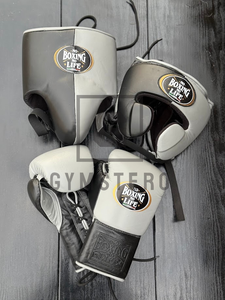 No Boxing No Life Ensemble de boxe de haute qualité en cuir de vachette véritable multicolore avec fermeture auto-agrippante réglable et doigts entièrement protégés - Product Image 3