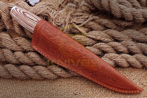 Cuchillo profesional para deshuesar carne, hoja de acero inoxidable, hecho a mano, con funda de cuero. - Product Image 6
