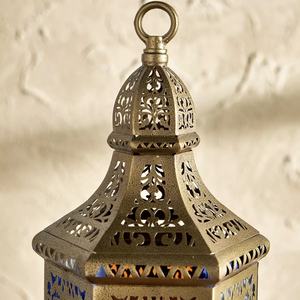 Décorations du Ramadan 2026, lumières marocaines, lanternes de sol en métal coloré de haute qualité, modernes, durables, à bougie - Product Image 3