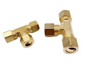 Raccord en T à compression en laiton forgé, raccord de tuyauterie à trois voies, raccord de tuyauterie en laiton pour plomberie - Product Image 6