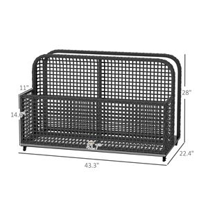 Carrello Portaoggetti per Piscina Grigio Scuro con Ruote 43.25"L X 22.5"W X 28"H - Product Image 3