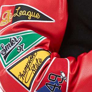 Blouson universitaire personnalisé à col montant, logo frontal, respirant, en coton et laine écologiques, pour homme, hiver, haute qualité, vente chaude - Product Image 6