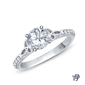 Anillo de Oro de 10K Personalizable con Diamantes (Naturales) Estilo Vintage, Nudo de Amor con Detalles Laterales y Diamante Central (Natural) OEM - Product Image 4