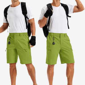 Shorts cargo vert pour homme, séchage rapide, tissu Oxford, taille mi-haute, plusieurs poches, décontracté, pour l'extérieur, style Bermuda - Product Image 2
