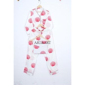 Conjunto de Pijama de Verano de Algodón Estampado de Nuevo Diseño Más Vendido para Mujer, Disponible en Diferentes Tallas, de la India - Product Image 5