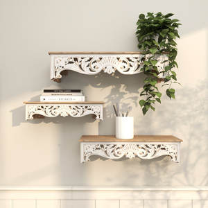 Étagère murale en bois moderne et attrayante pour la décoration de la maison, idéale pour le salon et le bureau. - Product Image 2