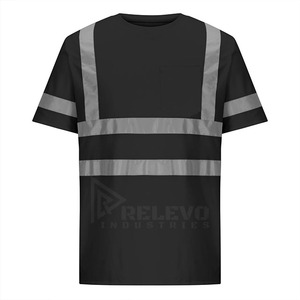 เสื้อยืดแขนสั้นสำหรับผู้ชาย RELEVO INDUSTRIES แบบสะท้อนแสงพร้อมแถบสะท้อนแสงสำหรับงานก่อสร้าง ผลิตจากโพลีเอสเตอร์ - Product Image 1