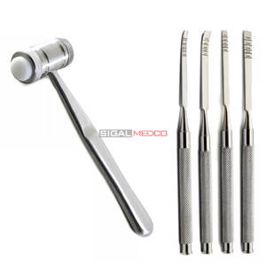 Marteau à os pour implants dentaires, ensemble d'instruments chirurgicaux, ciseaux à os, greffe d'os dentaire, chirurgie maxillo-faciale - Product Image 1