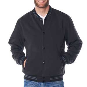 Veste de sport en molleton de laine/nylon de haute qualité avec logo personnalisé sur le devant et col montant pour homme - Product Image 1