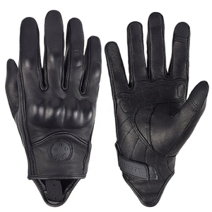 Guantes de moto de cuero genuino para invierno, guantes de carreras negros de alta calidad, guantes de moto para carretera, cálidos. - Product Image 2