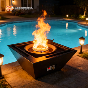 Piscina Independiente para Jardín con Cascada y Brasero a Gas, Construcción en Corten, Acabado con Recubrimiento en Polvo, Fácil Instalación - Product Image 3